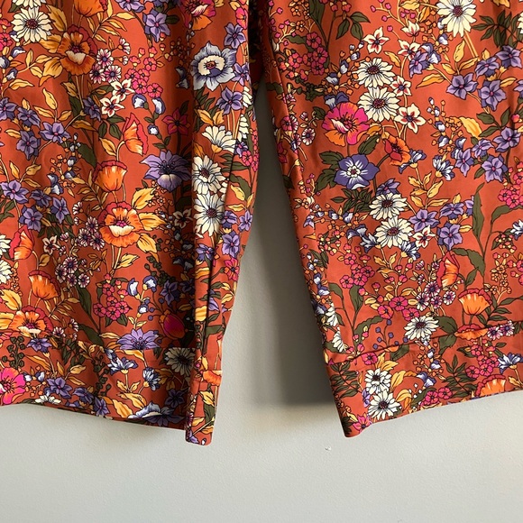 ATHROPOLOGIE MAEVE Flower Power High Rise Cropped Cotton Blend Pant Size 8 - Picture 6 of 15